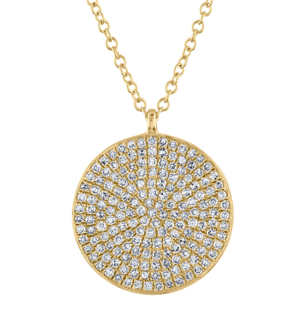 Pave Diamond Disk Necklace