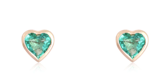 HEART CUT EMERALD STUDS
