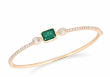 Load image into Gallery viewer, Emerald Pear Diamond Bangle
