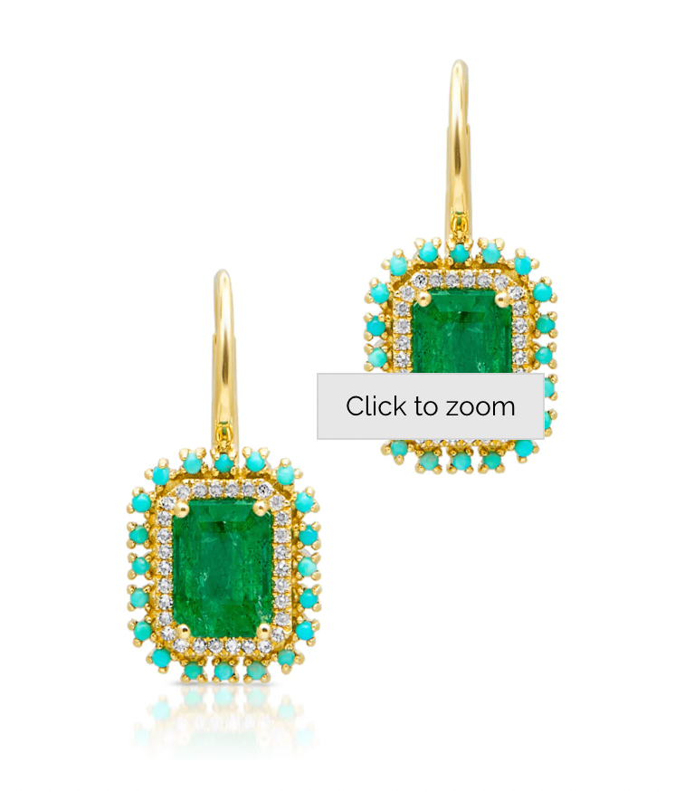 Emerald Turquoise Earrings