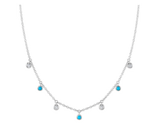 Load image into Gallery viewer, Diamond Turquoise Dangling Necklace
