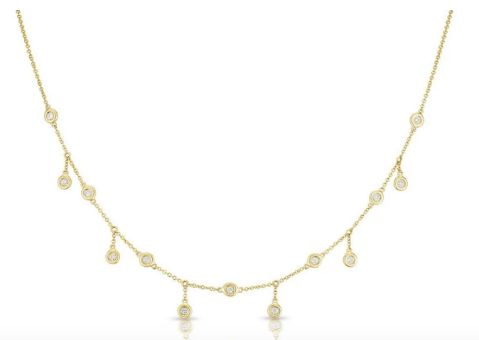Mini Diamond Bezel Shaker Necklace