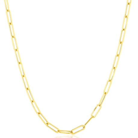 Gold paperclip chain necklace (small link)