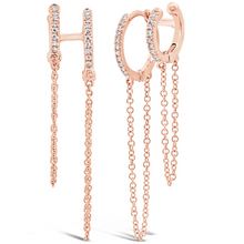 Load image into Gallery viewer, Diamond Double Huggie Earrings
