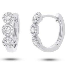 Load image into Gallery viewer, Triple Halo Diamond Huggie Earrings
