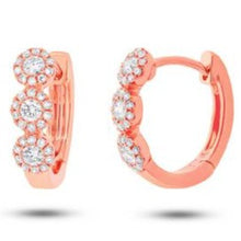 Load image into Gallery viewer, Triple Halo Diamond Huggie Earrings
