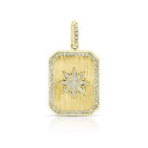 Diamond Star Dogtag Charm