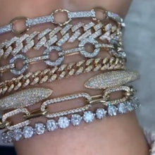 Load image into Gallery viewer, Two tone diamond circle bracelet

